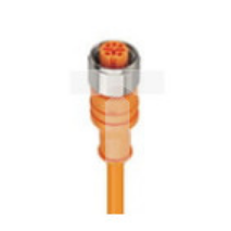 Kabel konfekcjonowany jednostronnie złącze M12 5-pinowe proste żeńskie PVC pomarańczowy PRKT 5-56/10 M