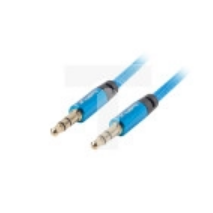 Kabel stereo minijack (M) - minijack (M) 1m niebieski PREMIUM LANBERG