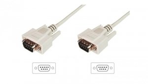 Kabel połączeniowy RS232 1:1 Typ DSUB9/DSUB9, M/M beżowy 3m AK-610107-030-E