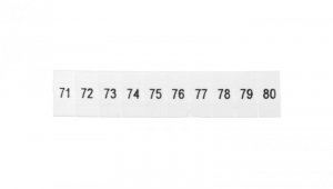 Oznacznik do złącz szynowych, opisówka ZB 5 numerowana od 71-80 kolor biały /10szt./