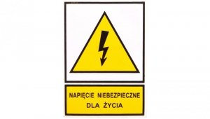 Tabliczka /znak ostrzegawczy/ TZO 52X74S N.N.D.Z. E04TZ-01011110200
