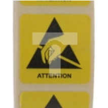 Etykieta ESD Żółty Papier, Tekst: Attention, Ostrzeżenie