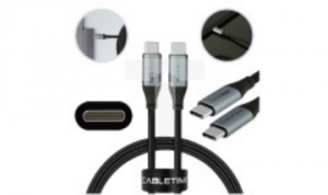 AUDA CableTime Kabel USB 2.0 typ-C (wtyk / wtyk) Quick Charge 4.0 Power Delivery 2.0 (5A 100W) czarny-nikiel /1m/