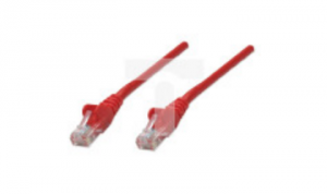 Kabel krosowy PATCH CORD CAT5E UTP 3,0M czerwony 100 miedź INT 319799