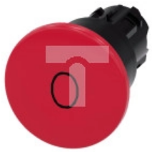 Przycisk grzybkowy 22 mm okrągły tworzywo sztuczne czerwony napis: O 40 mm bez samopowrotu odryglowanie pociągowe 3SU1000-1BA20-