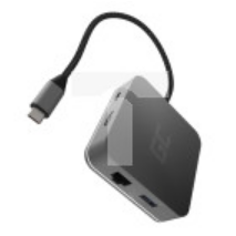 Adapter, Przejściówka, HUB USB-C Green Cell 6w1 (USB 3,0 HDMI Ethernet USB-C) do Apple MacBook, Dell XPS, Asus ZenBook i innych