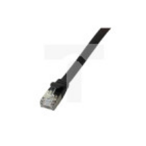 Kabel krosowy patchcord płaski U/FTP 1m Cat.6A czarny / EFB