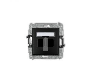 MINI Mechanizm gniazda multimedialnego podwójnego bez modułu (standard Keystone) czarny mat 12MGM-2P
