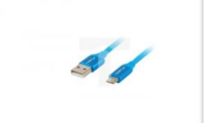 Przewód USB 2.0 HighSpeed USB - micro USB 1,8m niebieski PREMIUM QC 3.0 LANBERG