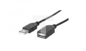 Kabel USB 2.0 A-A M/F 1.8M Czarny HI-SPEED USB-A/USB-A, MHT 338653