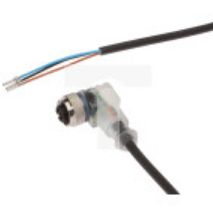 Kabel konfekcjonowany jednostrony złącze M12 żeńskie 3-pinowe kątowe wolny koniec przewodu 3x0,34mm² 2m PUR wskaźnik LED 4A VK20