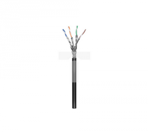 CAT 7 Kabel sieciowy zewnętrzny, miedź, S/FTP (PiMF), czarny 305m 52769