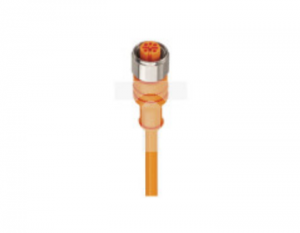 Kabel konfekcjonowany jednostronnie złącze M12 4-pinowe proste żeńskie PVC pomarańczowy PRKT 4-07/15 M