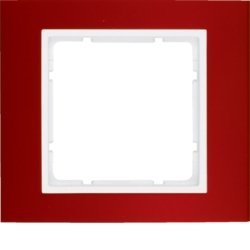 Ramka 1-krotna Berker B.3 alu czerwony/biały 10113022