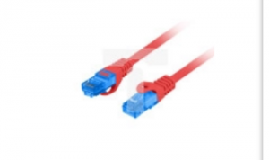 Kabel krosowy patchcord S/FTP kat.6A LSZH CCA czerwony 0,5m