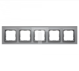 VENA2 Ramka pięciokrotna szkło Xglass akrylowe srebrny + aluminum 5240185