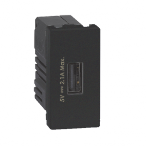 Simon Connect USB ładowarka K45 (45x22,5) gniazdo typ A 5V/2,1A szary grafit K126D/14