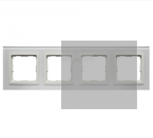 VENA2 Ramka poczwórna szkło Xglass akrylowe białe + biały 5204184