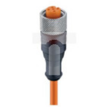 Kabel konfekcjonowany jednostronnie M12 5-pinowy złącze żeńskie proste z gwintem samoblokującym PVC pomarańczowy RKT 5-56/2 M