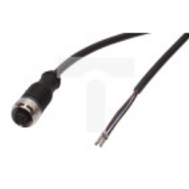 Kabel konfekcjonowany jednostrony złącze M12 żeńskie 3-pinowe proste wolny koniec przewodu 3x0,34mm² 5m PUR 250V -30-90 stC IP67