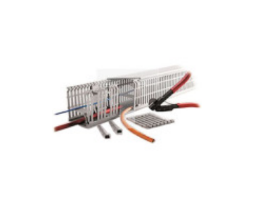 Koryto kablowe Szary PVC Otwarty Koryto panelowe z otworami 25 mm 40mm 2m RS PRO