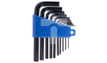 Zestaw kluczy imbusowych Jednostki metryczne, 10 szt. 1.5mm Sześciokątne, typu L, materiał: Stal chromowo-wanadowa, RS
