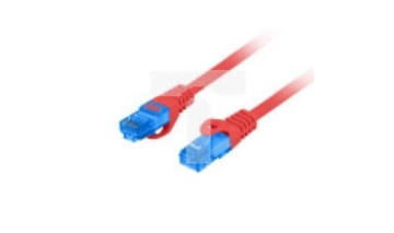 Kabel krosowy patchcord S/FTP kat.6A LSZH CCA czerwony 1m