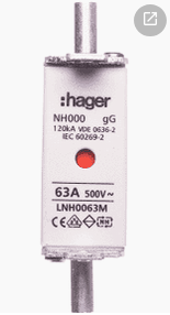 Wkładka bezpiecznikowa NH00 63A 440V DC WT-00 004110210