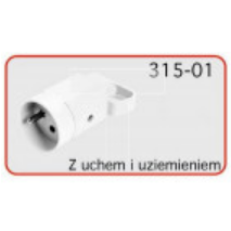 Gniazdo z uchem z uziemieniem 2P+Z 16A 250V IP20 białe 315-01