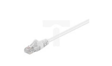Kabel krosowy patchcord U/UTP kat.5e CCA biały 5m 68508