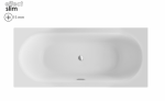 Besco Vitae Slim+ wanna pod zabudowę 180 + syfon z przelewem biały WAV180SB+