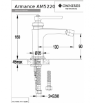 Omnires Armance bateria bidetowa AM5221ORB /24H