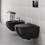 Catalano Colori/Sfera Silentech® Zestaw miska WC wisząca z deską wolnoopadająca i mocowaniem czarny mat 0511550022 + 5SCSTPNS + 5KFST00/9056060000