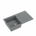 QUADRON EVAN 111 GraniteQ zlewozmywak z syfonem Push 2 Open 1-komorowy z/o (860x500x210) silver stone / elementy stalowe HCQE8650U5BSP2O
