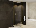 Besco ICON GOLD Kabina walk-in ze wspornikiem sufitowym 100cm Złoty ICG100200C