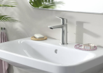 Hansgrohe Logis Jednouchwytowa bateria umywalkowa 110 Fine z kompletem odpływowym z cięgłem chrom 71251000
