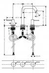 Hansgrohe Tecturis S 3-otworowa bateria umywalkowa 150 z kompletem odpływowym Push-Open Czarny Matowy 73330670