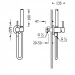 Tres Study bateria bidetowa podtynkowa bidetka 134123AC