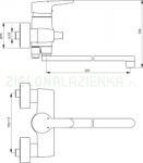 Ideal Standard Connect Blue Jednouchwytowa bateria wannowo-prysznicowa natynkowa chrom B9923AA