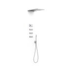 Tres SHOWER TECHNOLOGY ZESTAW ELEKTRONICZNEJ BATERII TERMOSTATYCZNEJ PODTYNKOWEJ 4-DROŻNEJ SHOWER TECHNOLOGY BLUE EDITION PRYSZNICOWE-09286408