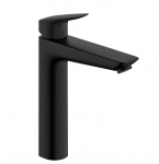 Hansgrohe Logis Jednouchwytowa bateria umywalkowa 190 bez kompletu odpływowego czarny mat 71091670