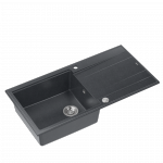 QUADRON EVAN 146 XL GraniteQ zlewozmywak z syfonem Push 2 Open 1-komorowy z/o (1000x500x210; kom. 420x480) black diamond / elementy stalowe HCQE10050U8BSP2O