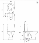 Cersanit President Toaleta WC kompaktowa 36,5x64,5x75 cm z deską antybakteryjną, biała K08-039