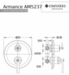 Omnires Armance bateria prysznicowo-wannowa podtynkowa AM5237CR 