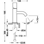 Tres STUDY Bateria jednouchwytowa umywalkowa-26190301TRO
