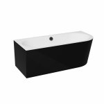 Besco Avita A-line B&W wanna wolnostojąca czarno/biała 170 L + syfon czarny z napełnieniem przez przelew WAA17ABLCN