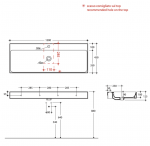 Kerasan 353430 CENTO umywalka 120X45 SOSP/APP biały mat