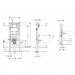Geberit Duofix Sigma8 H114 stelaż podtynkowy z wspornikami i przekładką do misek WC wiszących 111.796.00.1 24H