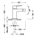 Tres Project-Tres Bateria bidetowa stal 21112001AC