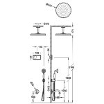 TRES CLASIC Zestaw elektronicznej baterii termostatycznej podtynkowej 3-drożnej Shower Technology Blue Edition prysznicowej 09226302LV